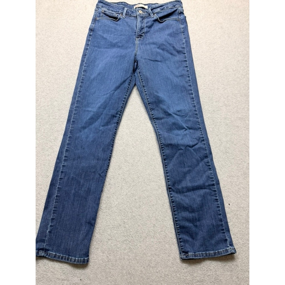 Levis Signature Straight Jeans Womens 30 Blue Denim High Rise Stretch Pants